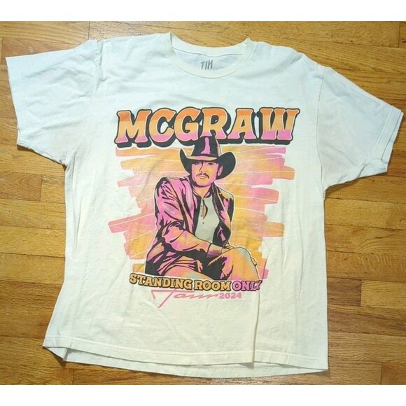 Check Listing Other - Tim McGraw T-Shirt XL 2024 Standing Room Only Tour Dates Concert Graphic Cotton